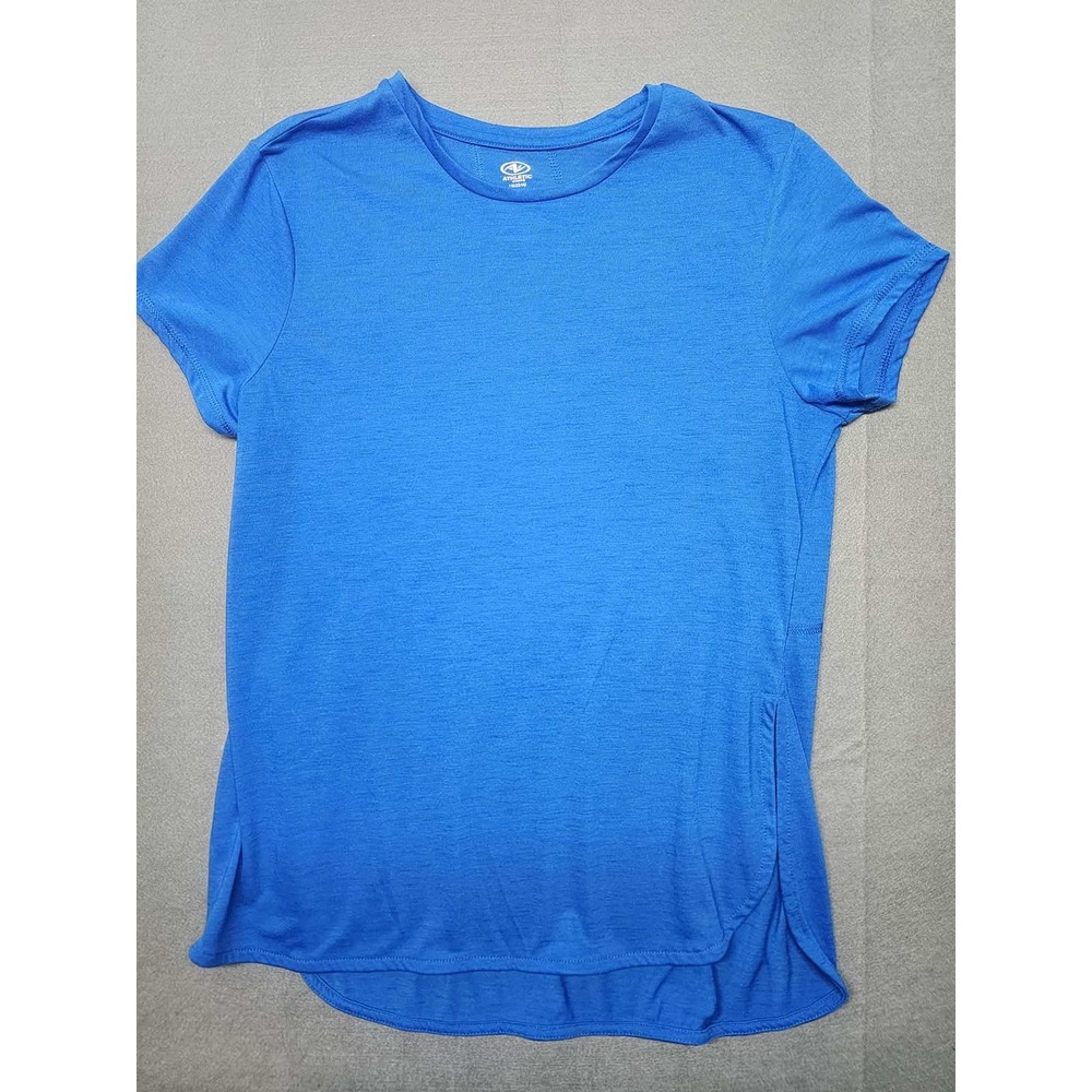 Athletic Works Womens Cobalt Crush Blue Short Sleeve Performance Tee L 12-14